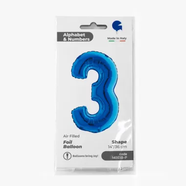 NUMERO 3 BLU cm.35