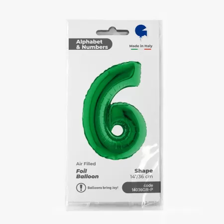 NUMERO 6 VERDE cm.35