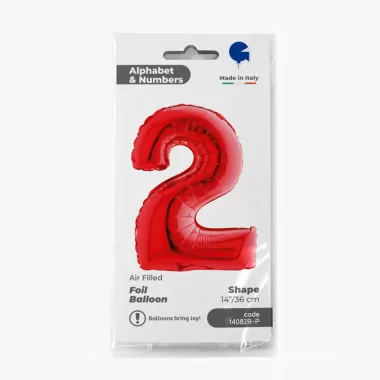 NUMERO 2 ROSSO cm.35