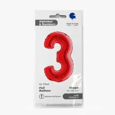 NUMERO 3 ROSSO cm.35