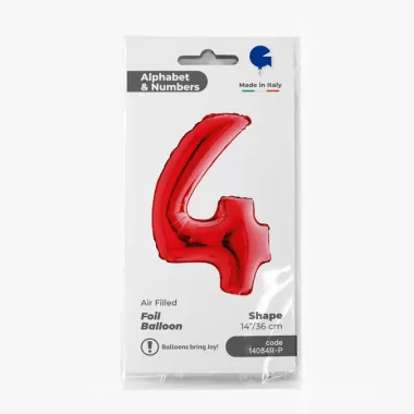 NUMERO 4 ROSSO cm.35