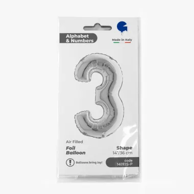 NUMERO 3 ARGENTO cm.35