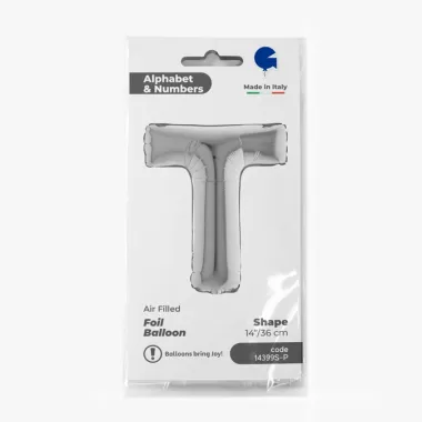 LETTERA  T  ARGENTO  cm.35