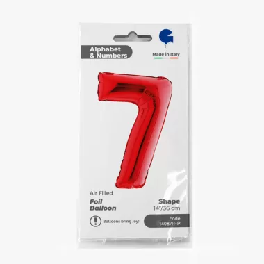 NUMERO 7 ROSSO cm.35