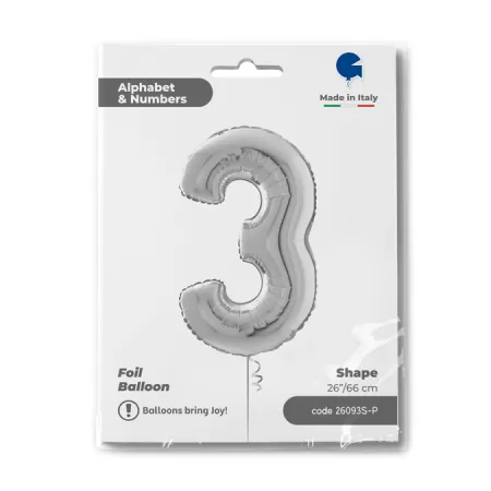 NUMERO 3 ARGENTO cm.66 SALVA ELIO