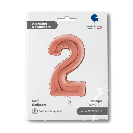 Number 2 Rose Gold cm.66