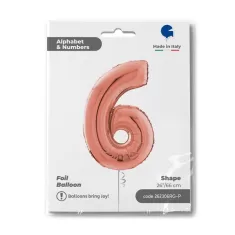 Number 6 Rose Gold cm.66