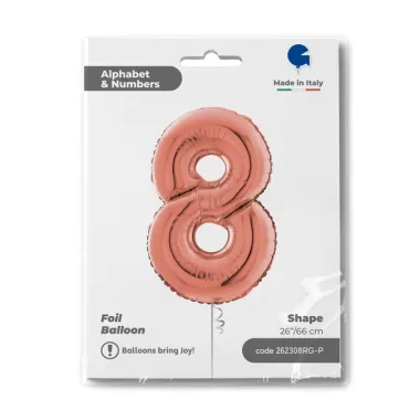 Number 8 Rose Gold cm.66