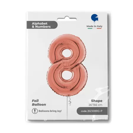 Number 8 Rose Gold cm.66