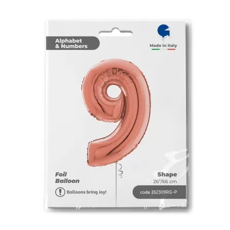 Number 9 Rose Gold cm.66