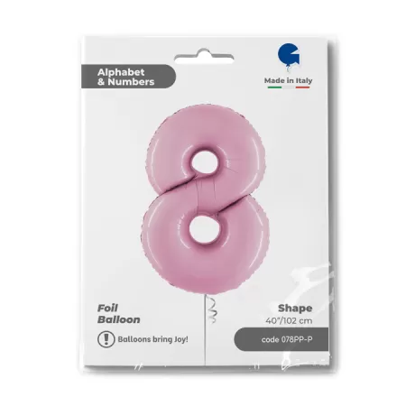 NUMERO 8 ROSA cm.102