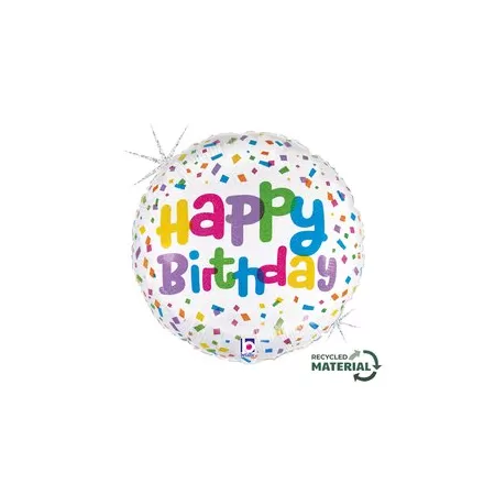 18" HAPPY BIRTHDAY CONFETTI