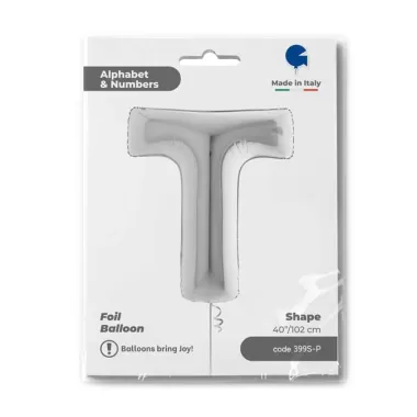 Letter T Silver cm.100