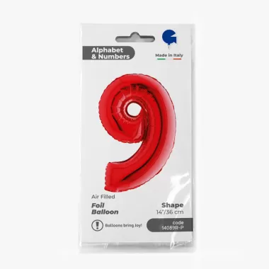 NUMERO 9 ROSSO cm.35