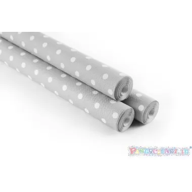TOVAGLIA ROTOLO CARTA 1,18x5 POIS GRIGIO