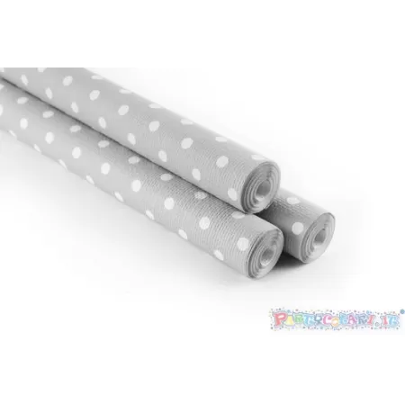 TOVAGLIA ROTOLO CARTA 1,18x5 POIS GRIGIO