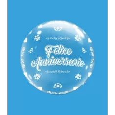 DECO B-LOON 24" ANNIVERSARIO STAMPA BIANCA 2