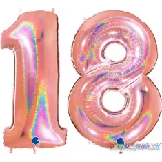 MYLAR 100 ROSA GOLD HOLO 18