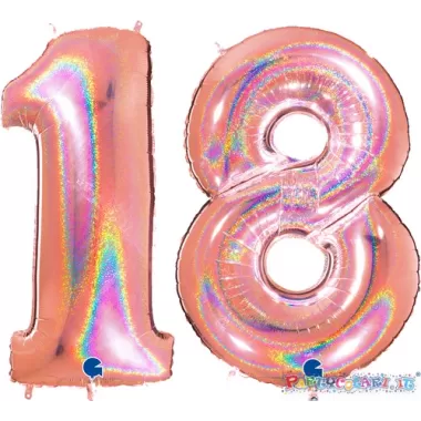 MYLAR 100 ROSA GOLD HOLO 18