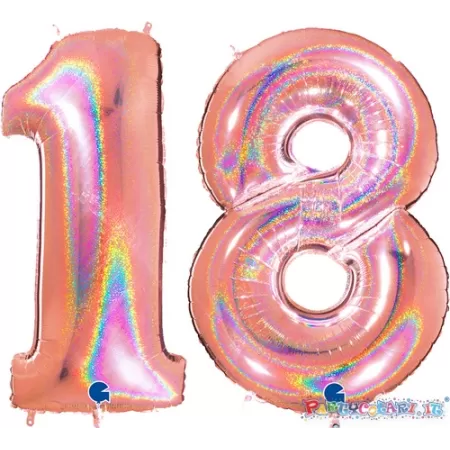 MYLAR 100 ROSA GOLD HOLO 18