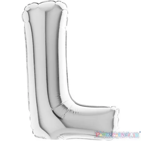 MYLAR 17  SILVER LETTERA  L  pz.5