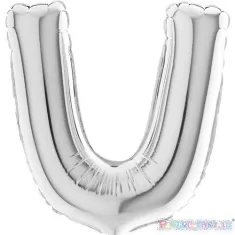 MYLAR 17  SILVER LETTERA  U  pz.5 2