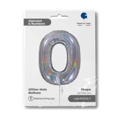 NUMERO 0 ARGENTO HOLOGRAPHIC cm.102