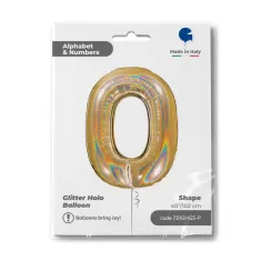 NUMERO 0 ORO HOLOGRAPHIC cm.102
