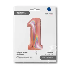 NUMERO 1 ROSE GOLD HOLOGRAPHIC cm.102