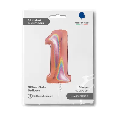 NUMERO 1 ROSE GOLD HOLOGRAPHIC cm.102