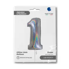 NUMERO 2 ARGENTO HOLOGRAPHIC cm.102
