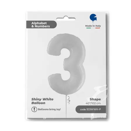 NUMERO 3 BIANCO cm.102