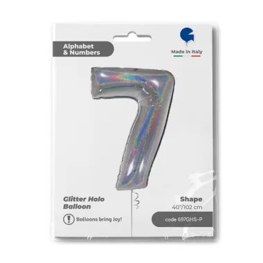 NUMERO 7 ARGENTO HOLOGRAPHIC cm.102