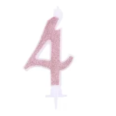 CANDELINA ROSA GOLD GLITTER cm. 7 N 4