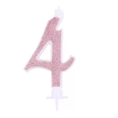 CANDELINA ROSA GOLD GLITTER cm. 7 N 4