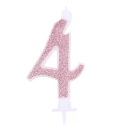 CANDELINA ROSA GOLD GLITTER cm. 7 N 4