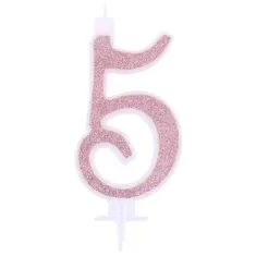 CANDELINA ROSA GOLD GLITTER cm. 7 N 5
