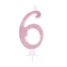 CANDELINA ROSA GOLD GLITTER cm. 7 N 6