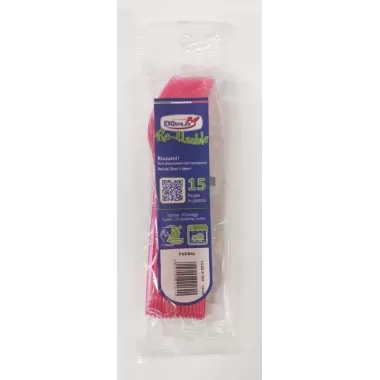 15 FORCHETTE DI PLASTICA FUCSIA LAVABILI RIUTILIZZABILI