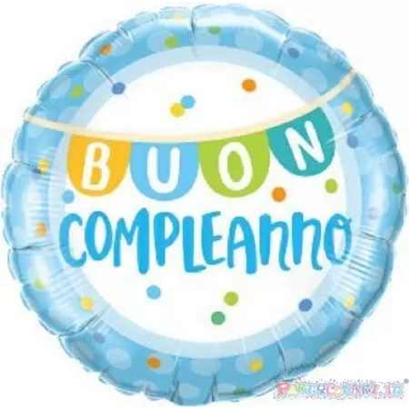 MS BUON COMPLEANNO FESTONE CELESTE pz.3