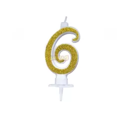 CANDELINA ORO GLITTER cm. 7 N 6