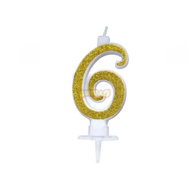 CANDELINA ORO GLITTER cm. 7 N 6