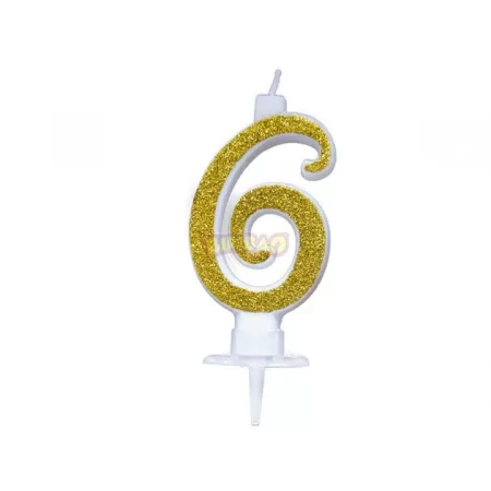 CANDELINA ORO GLITTER cm. 7 N 6