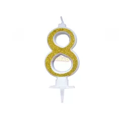 CANDELINA ORO GLITTER cm. 7 N 8