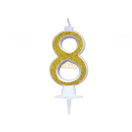 CANDELINA ORO GLITTER cm. 7 N 8