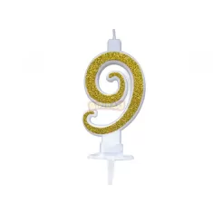 CANDELINA ORO GLITTER cm. 7 N 9