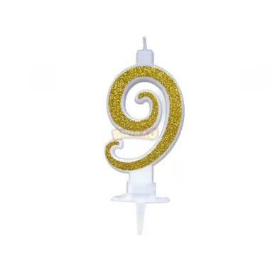 CANDELINA ORO GLITTER cm. 7 N 9