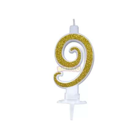 CANDELINA ORO GLITTER cm. 7 N 9