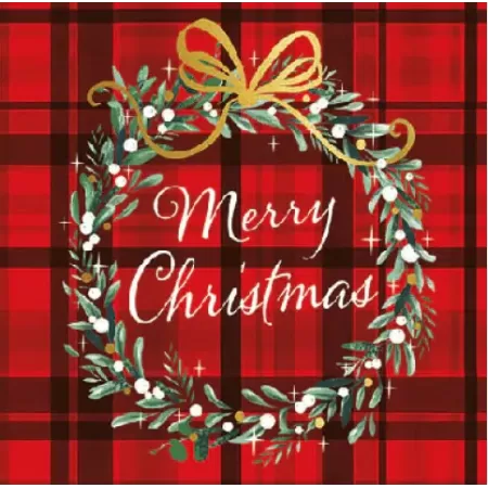 TOVAGLIOLO 25X25 CHRISTMAS PLAID pz.20