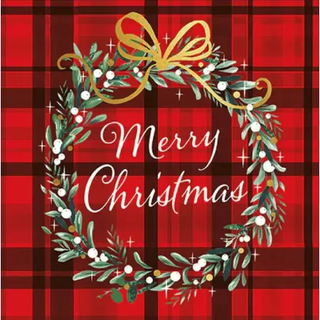 TOVAGLIOLO 33X33 CHRISTMAS PLAID pz.20